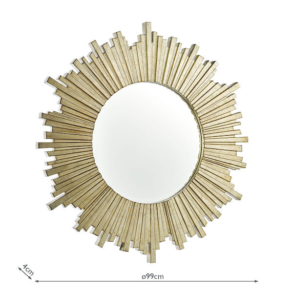 Laura Ashley Lovell Round Mirror Champagne 99cm – from Amos Lighting + Home