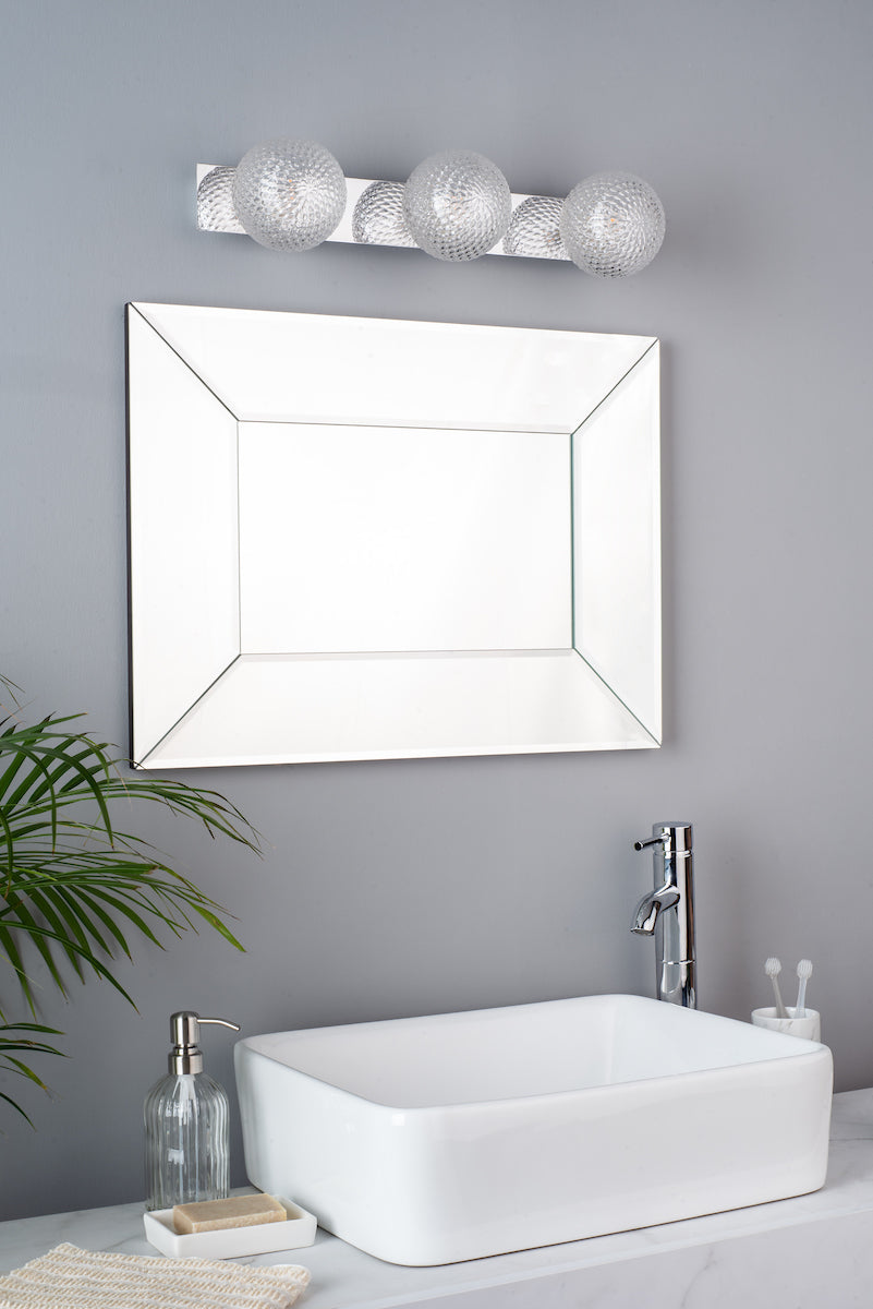 Laura Ashley Prague 3lt Bathroom Wall/Ceiling Light Polished Chrome Glass IP44 – from Amos Lighting + Home