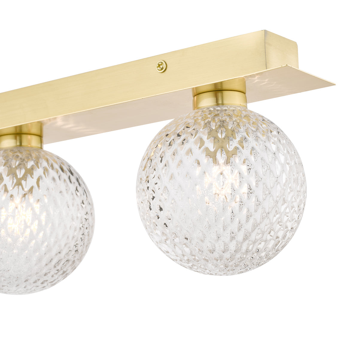 Laura Ashley Prague 3lt Bathroom Wall/Ceiling Light Satin Brass Glass IP44 – from Amos Lighting + Home