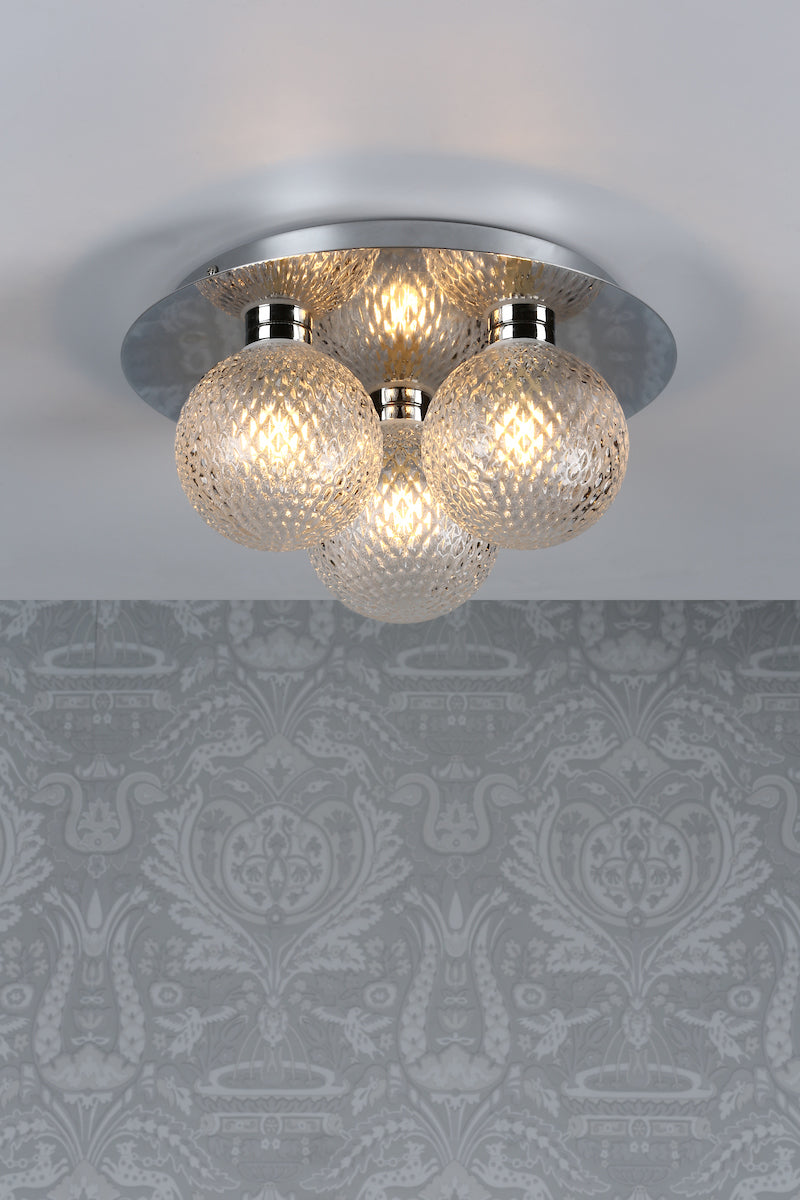 Laura Ashley Prague 3lt Flush Bathroom Light Glass Polished Chrome IP44 – from Amos Lighting + Home