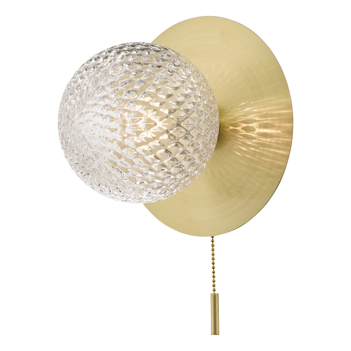 Laura Ashley Prague Bathroom Wall Light Glass Satin Brass IP44 – from Amos Lighting + Home