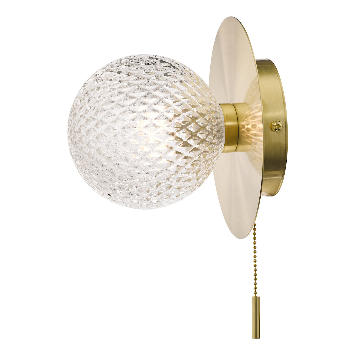 Laura Ashley Prague Bathroom Wall Light Glass Satin Brass IP44 – from Amos Lighting + Home