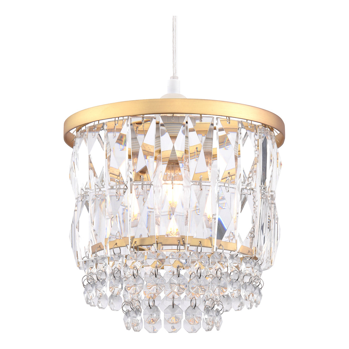 Laura Ashley Rhosill Easy Fit Shade Crystal and Antique Brass – from Amos Lighting + Home