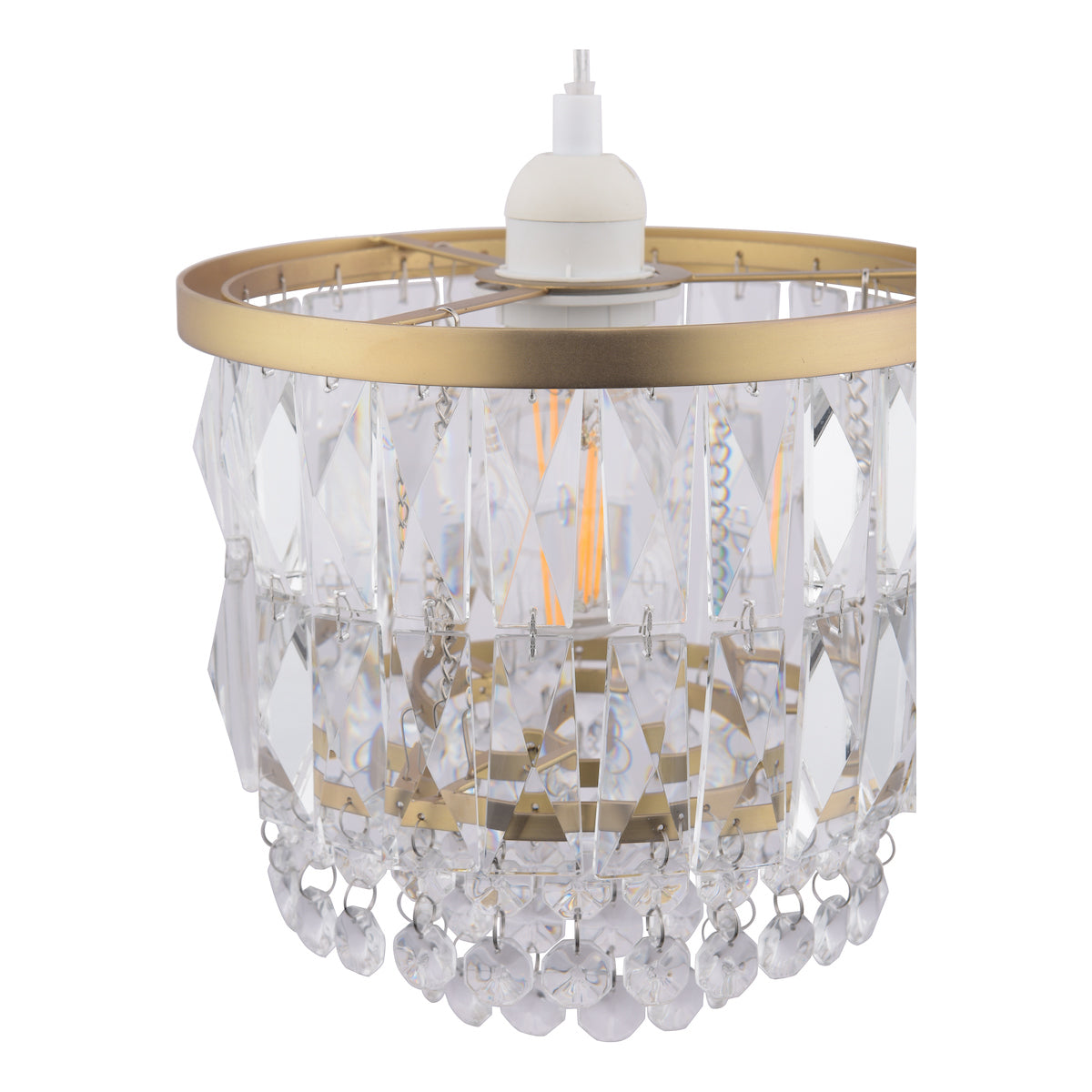 Laura Ashley Rhosill Easy Fit Shade Crystal and Antique Brass – from Amos Lighting + Home