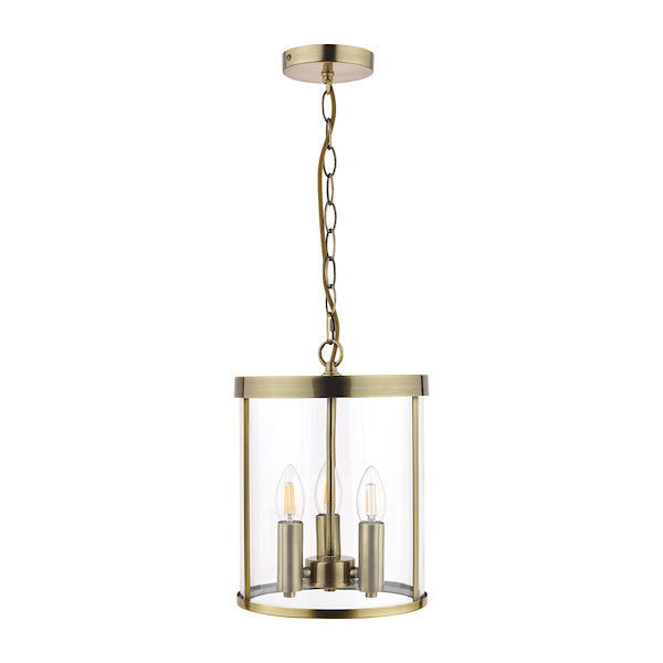 Laura Ashley Selbourne 3 Light Antique Brass Lantern Ceiling Light – from Amos Lighting + Home