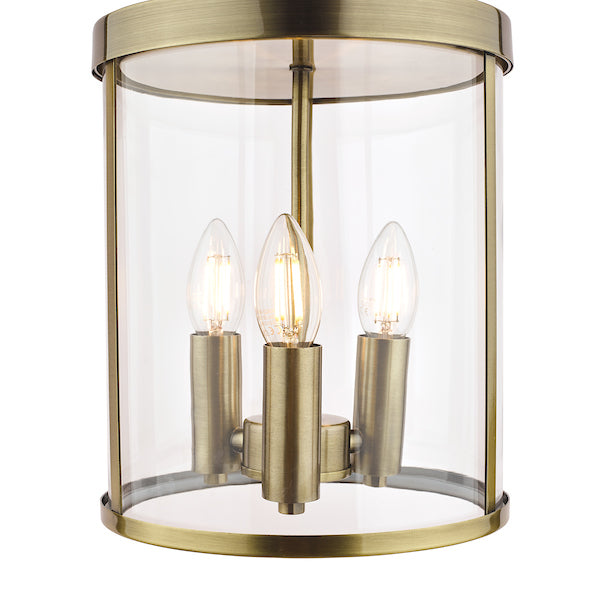 Laura Ashley Selbourne 3 Light Antique Brass Lantern Ceiling Light – from Amos Lighting + Home