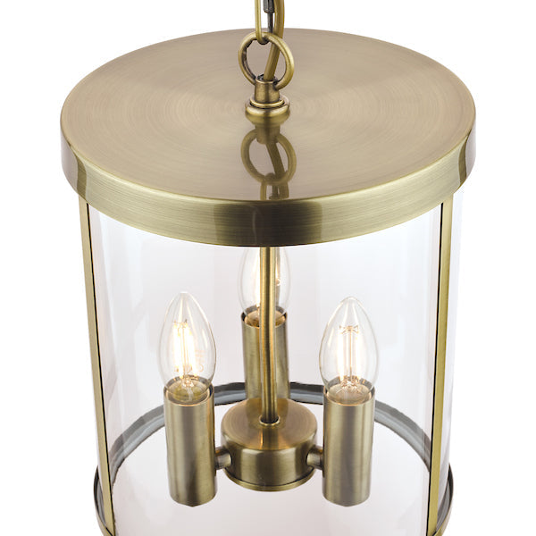 Laura Ashley Selbourne 3 Light Antique Brass Lantern Ceiling Light – from Amos Lighting + Home