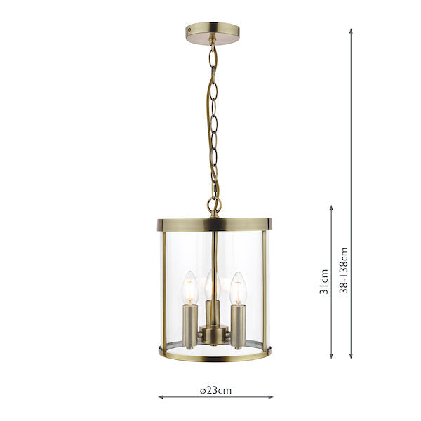 Laura Ashley Selbourne 3 Light Antique Brass Lantern Ceiling Light – from Amos Lighting + Home