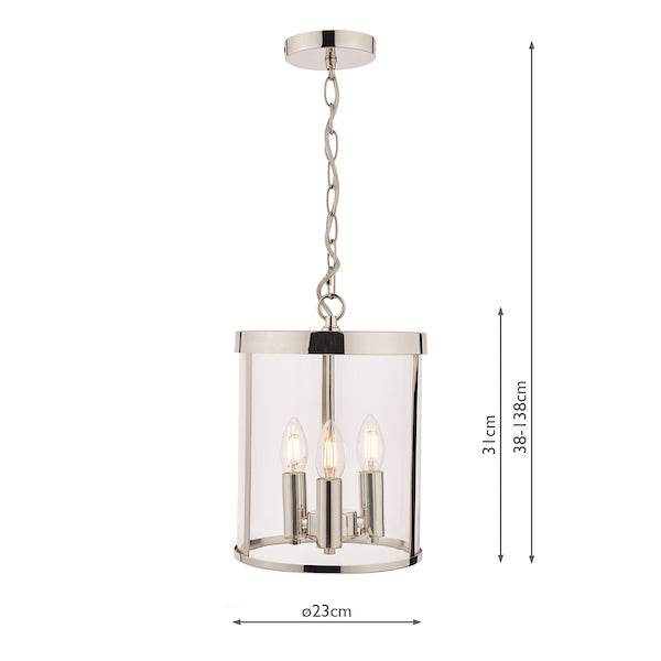 Laura Ashley Selbourne 3 Light Polished Nickel Lantern Ceiling Light – from Amos Lighting + Home