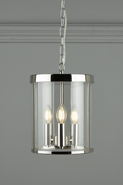 Laura Ashley Selbourne 3 Light Polished Nickel Lantern Ceiling Light – from Amos Lighting + Home