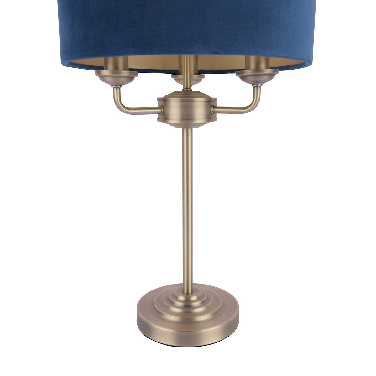 Laura Ashley Sorrento Table Lamp Antique Brass & Blue Velvet – from Amos Lighting + Home