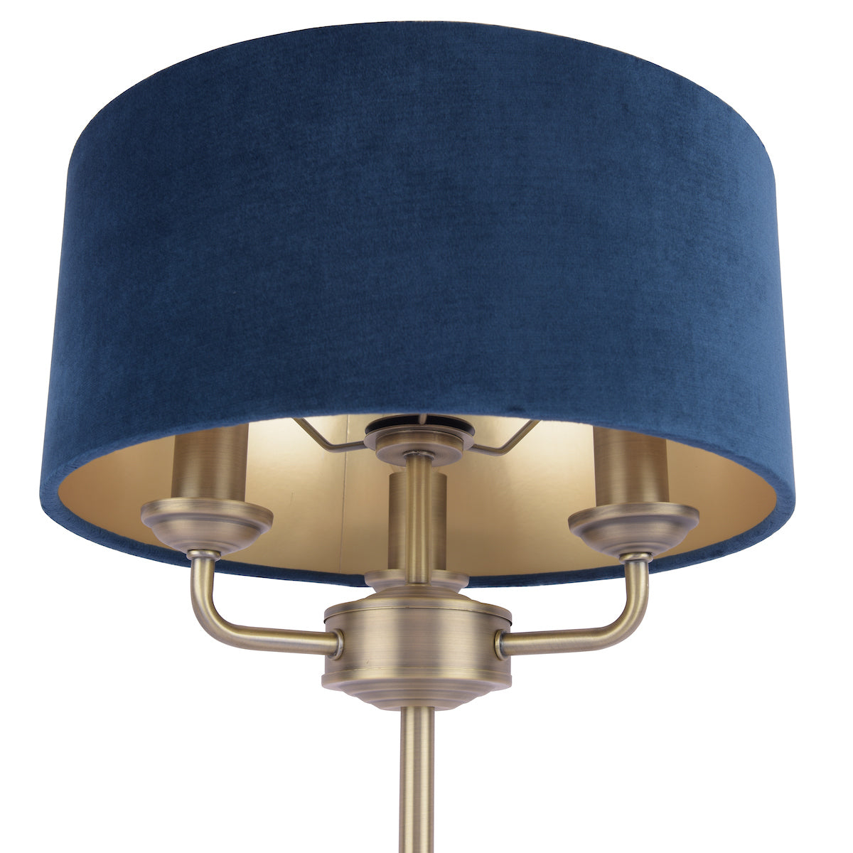 Laura Ashley Sorrento Table Lamp Antique Brass & Blue Velvet – from Amos Lighting + Home