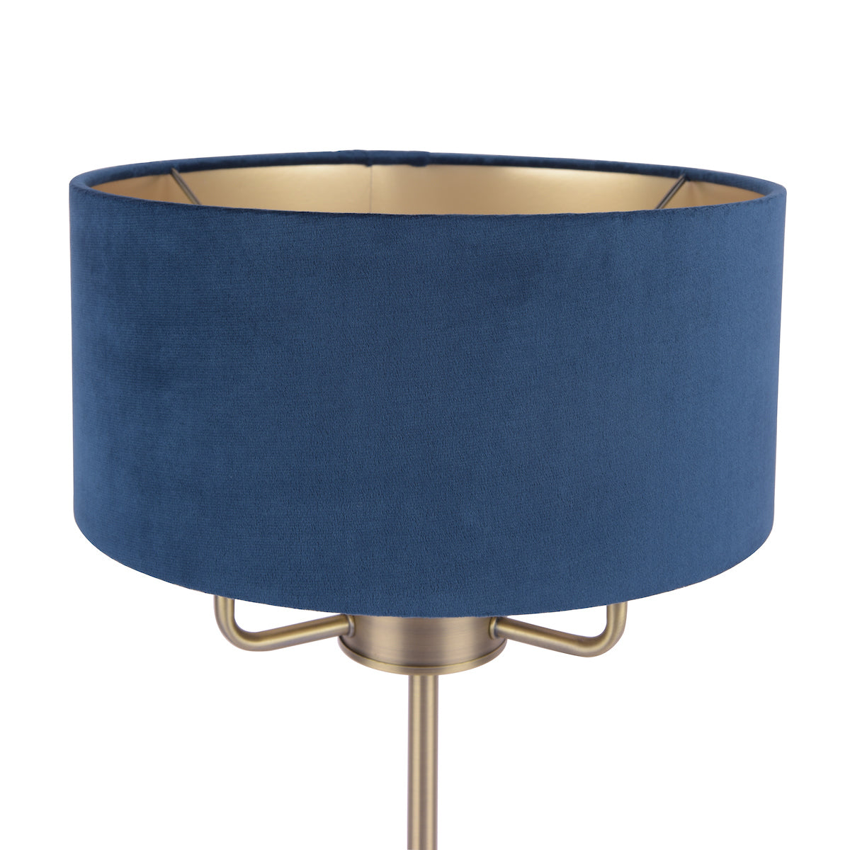 Laura Ashley Sorrento Table Lamp Antique Brass & Blue Velvet – from Amos Lighting + Home