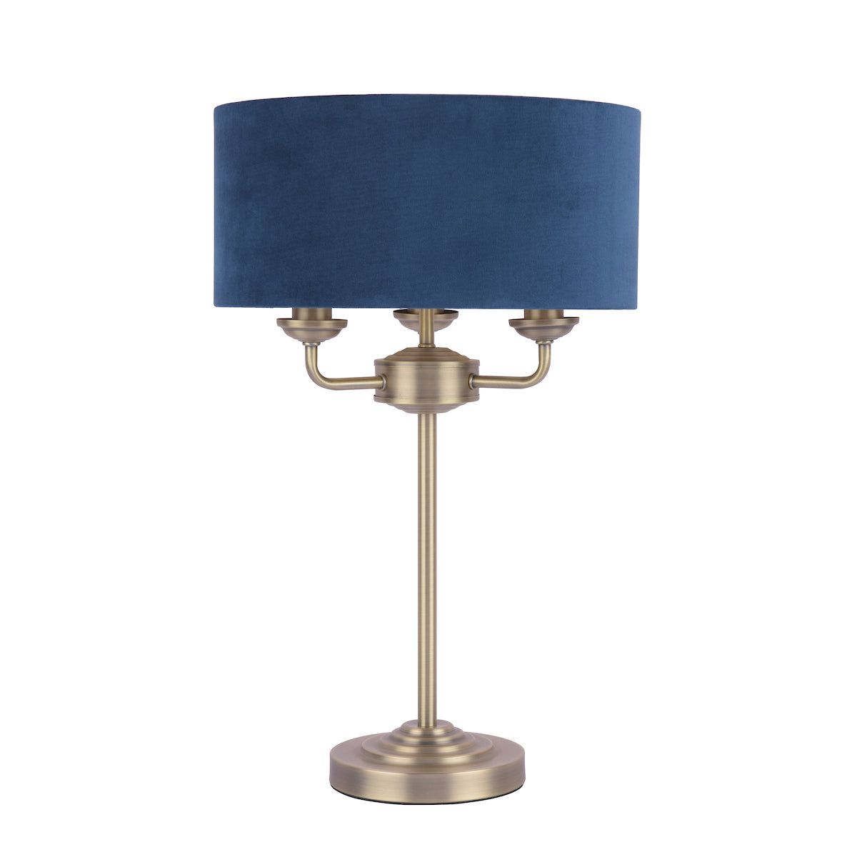 Laura Ashley Sorrento Table Lamp Antique Brass & Blue Velvet – from Amos Lighting + Home