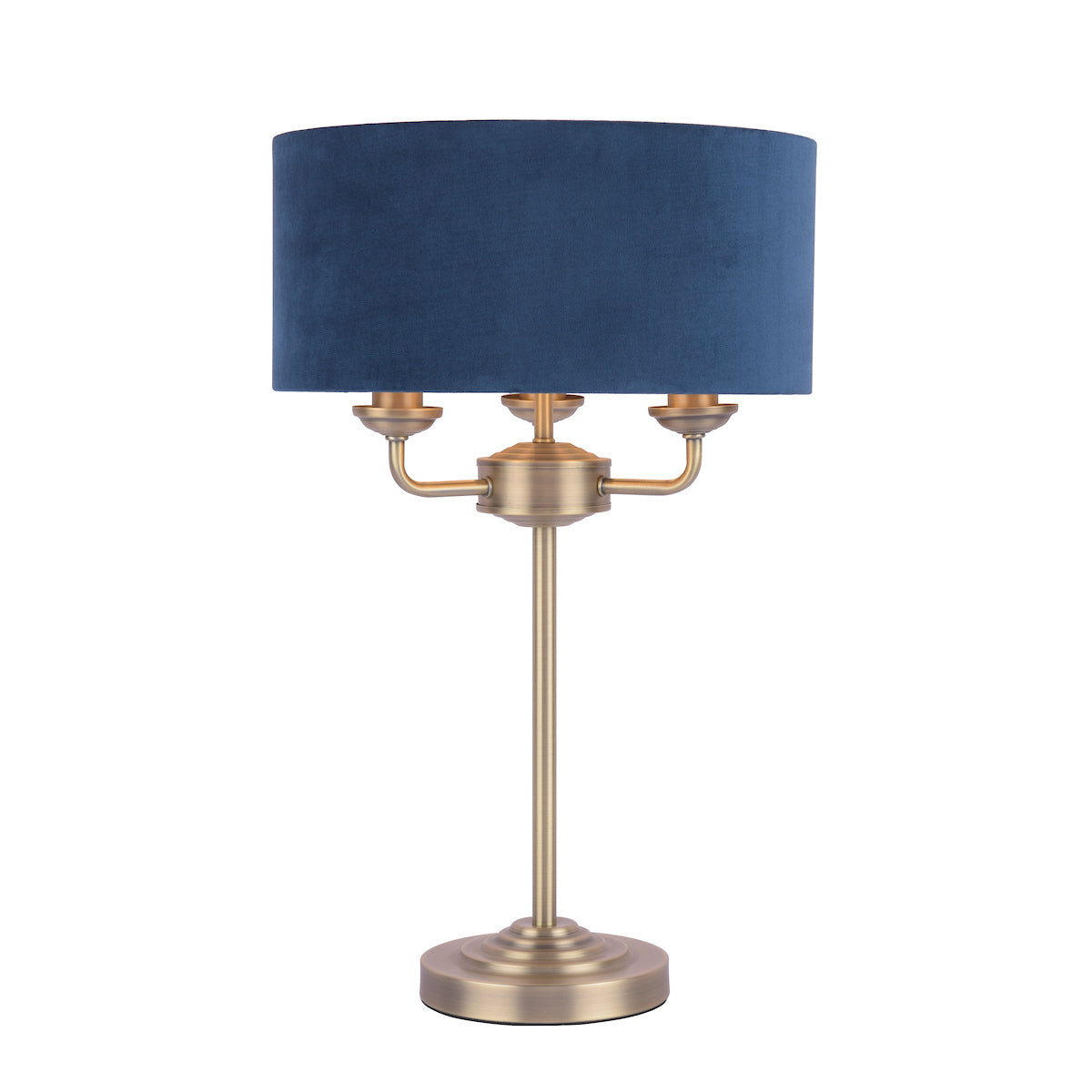 Laura Ashley Sorrento Table Lamp Antique Brass & Blue Velvet – from Amos Lighting + Home