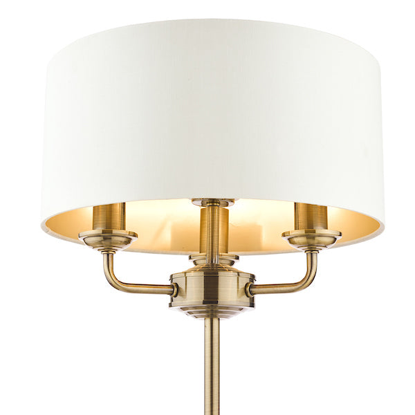 Laura Ashley Sorrento Table Lamp Antique Brass with Ivory Shade – from Amos Lighting + Home