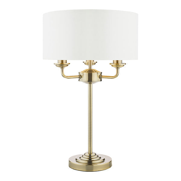 Laura Ashley Sorrento Table Lamp Antique Brass with Ivory Shade – from Amos Lighting + Home