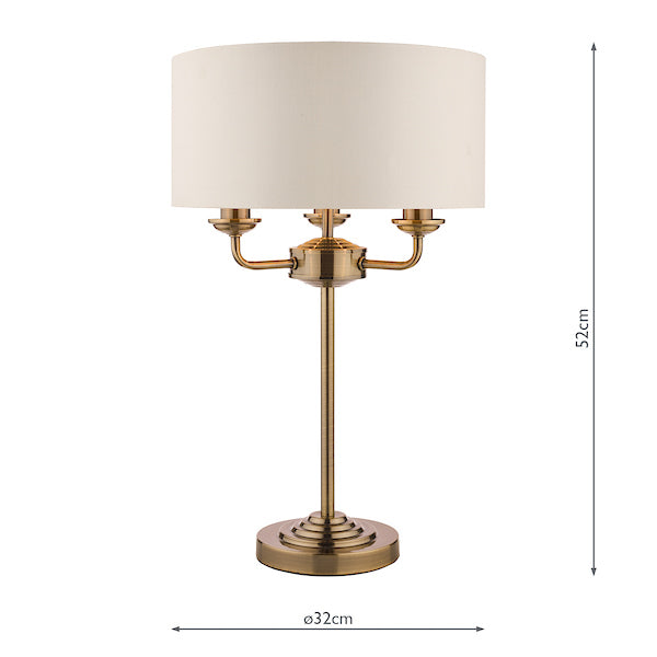 Laura Ashley Sorrento Table Lamp Antique Brass with Ivory Shade – from Amos Lighting + Home