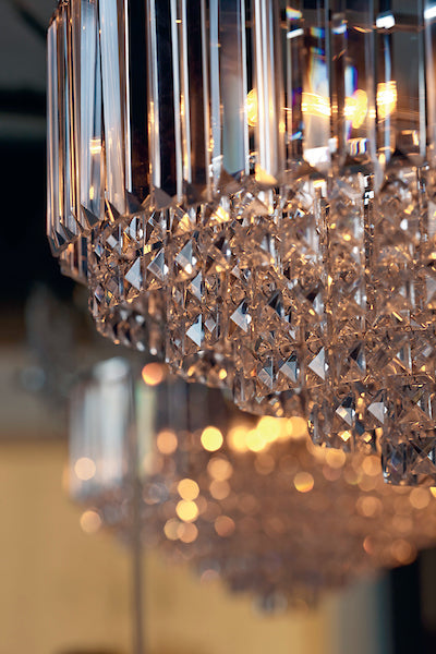 Laura Ashley Vienna 3 Light Semi Flush Crystal and Polished Chrome – from Amos Lighting + Home
