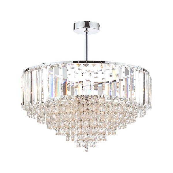 Laura Ashley Vienna 5 Light Semi Flush Crystal and Polished Chrome – from Amos Lighting + Home