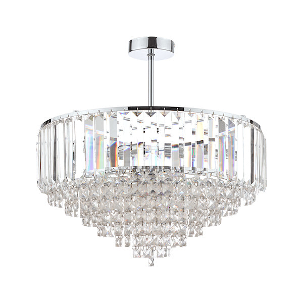 Laura Ashley Vienna 5 Light Semi Flush Crystal and Polished Chrome – from Amos Lighting + Home