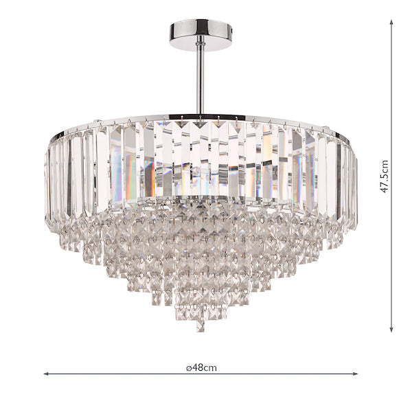 Laura Ashley Vienna 5 Light Semi Flush Crystal and Polished Chrome – from Amos Lighting + Home