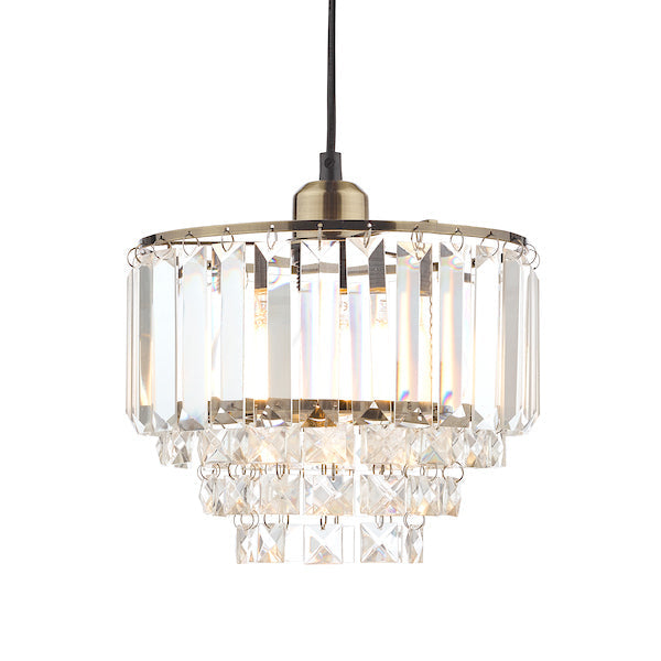 Laura Ashley Vienna Easy Fit Pendant Crystal and Antique Brass – from Amos Lighting + Home