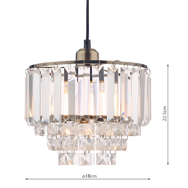 Laura Ashley Vienna Easy Fit Pendant Crystal and Antique Brass – from Amos Lighting + Home