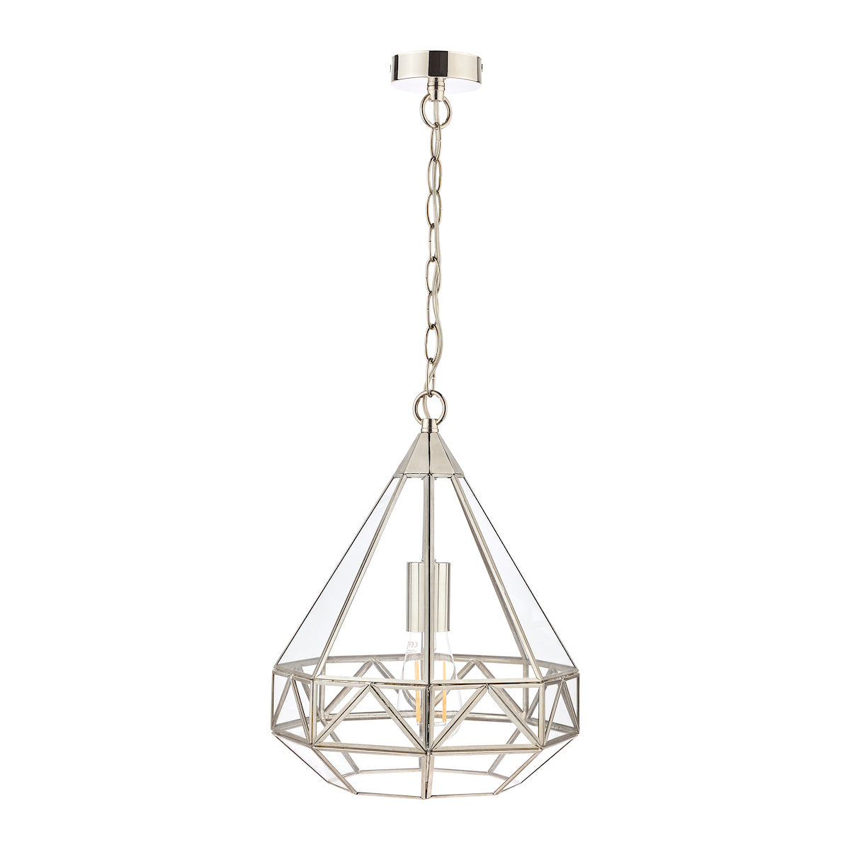 Laura Ashley Zaria Lantern Pendant Ceiling Light Polished Silver – from Amos Lighting + Home