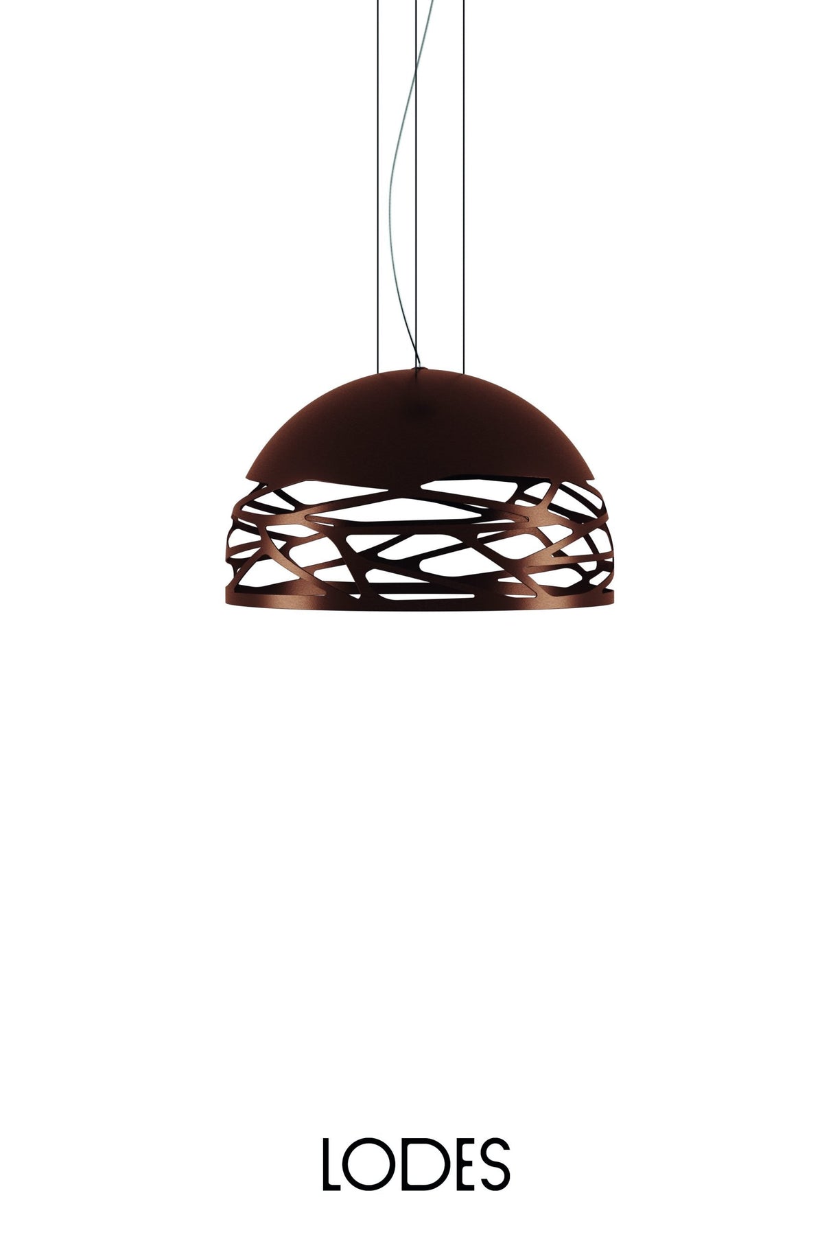 Modern Lodes Kelly Dome pendant light with abstract cutout design in dark bronze finish