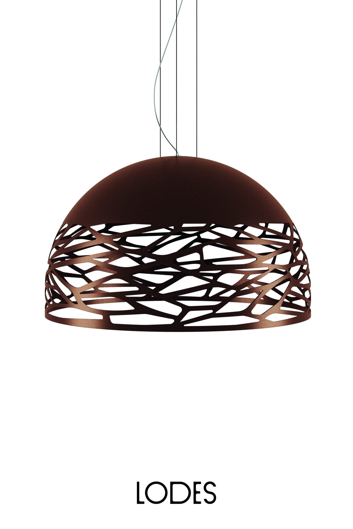 Modern Lodes Kelly Dome pendant light with intricate cutout design in bronze finish
