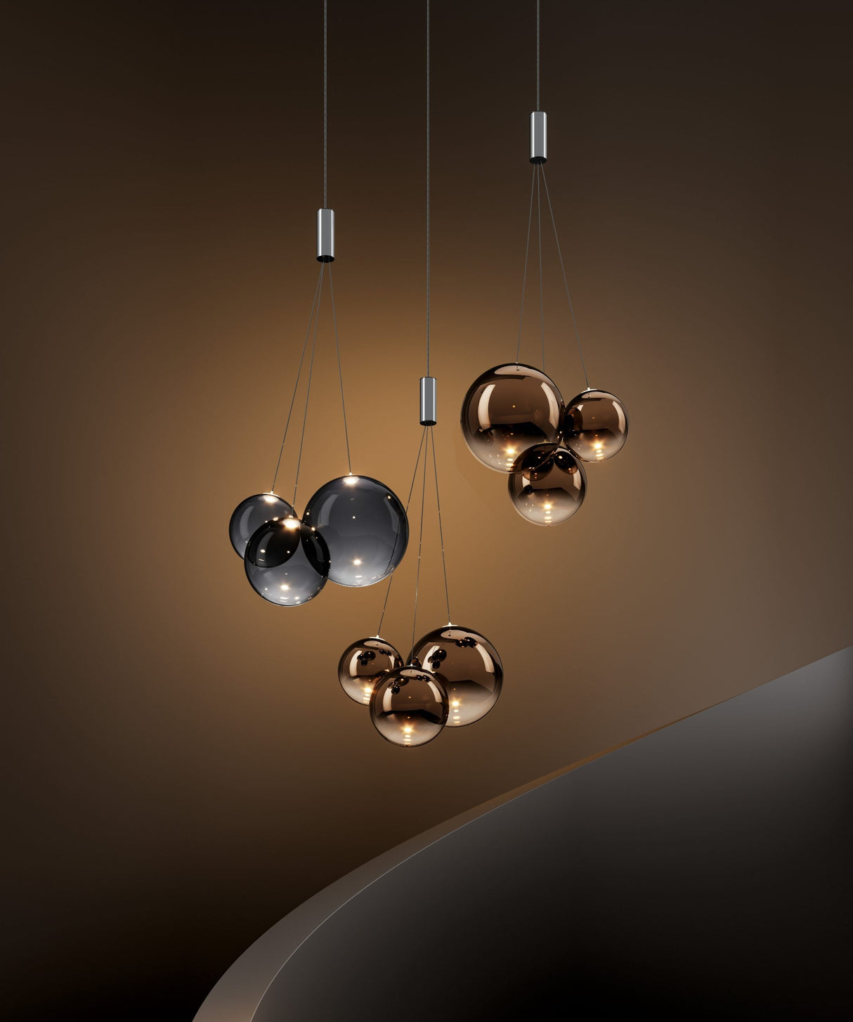 Lodes Random 3 Cluster Pendant – from Amos Lighting + Home