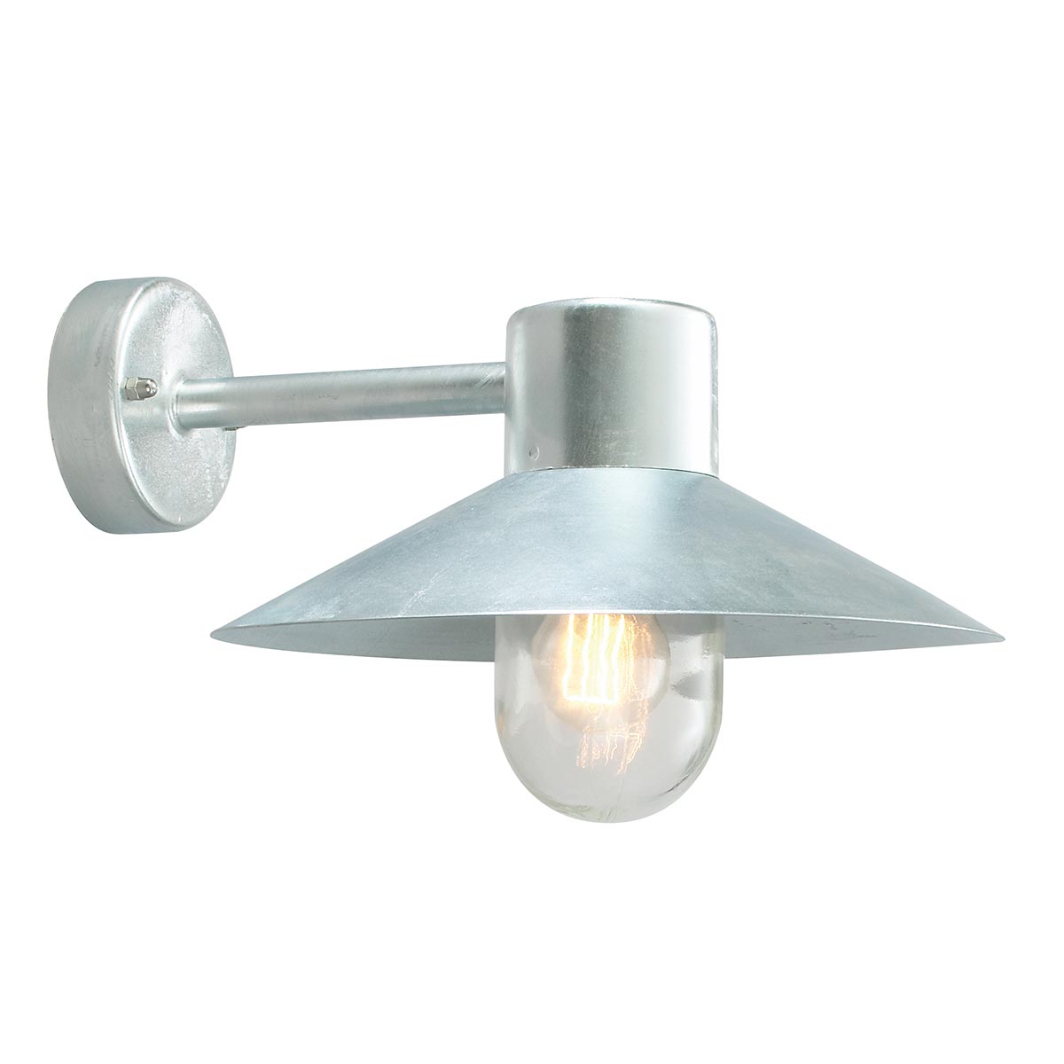 Norlys Lund 1 Light Wall Lantern - Galvanised