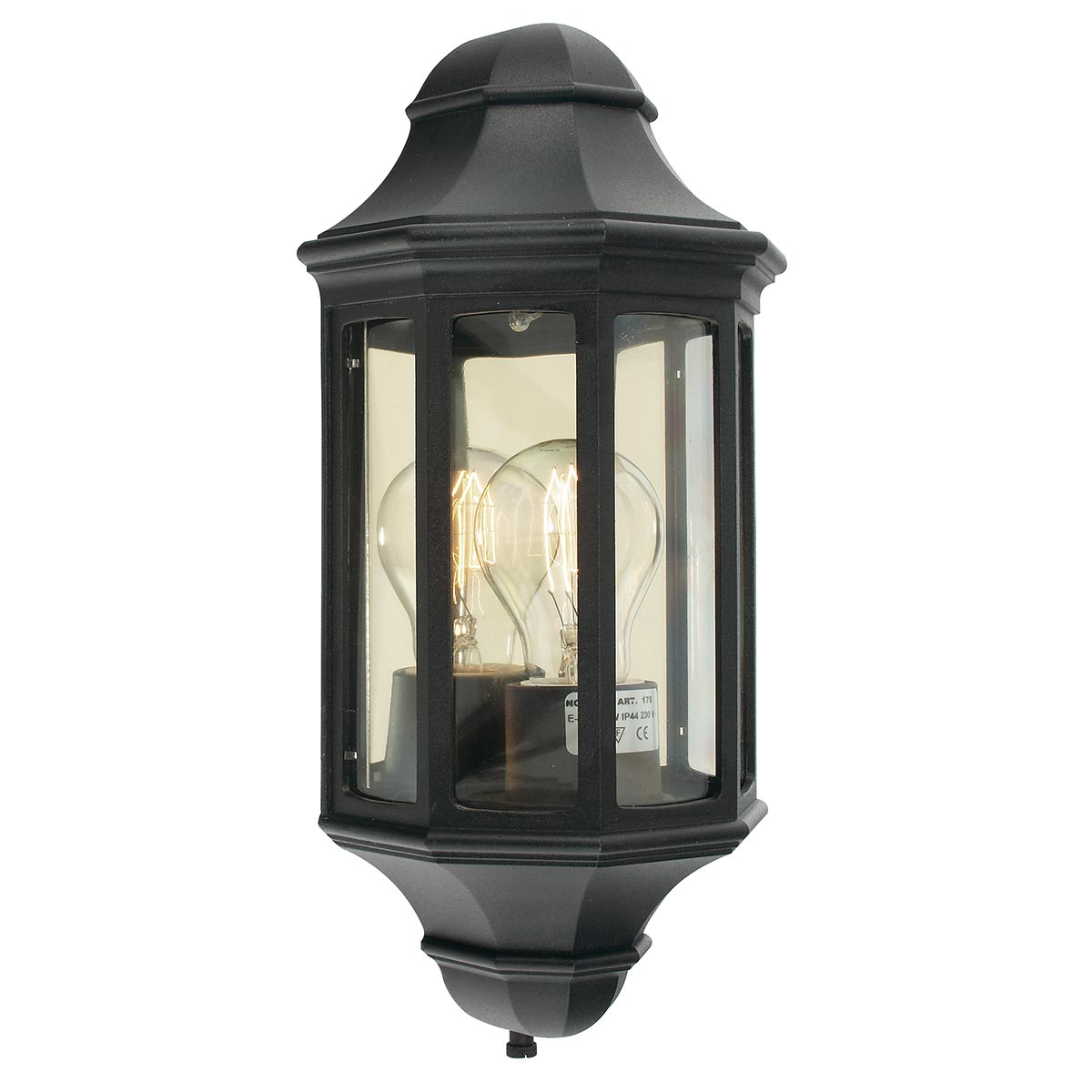 Norlys Malaga Mini 1 Light Mini Wall Lantern - Black