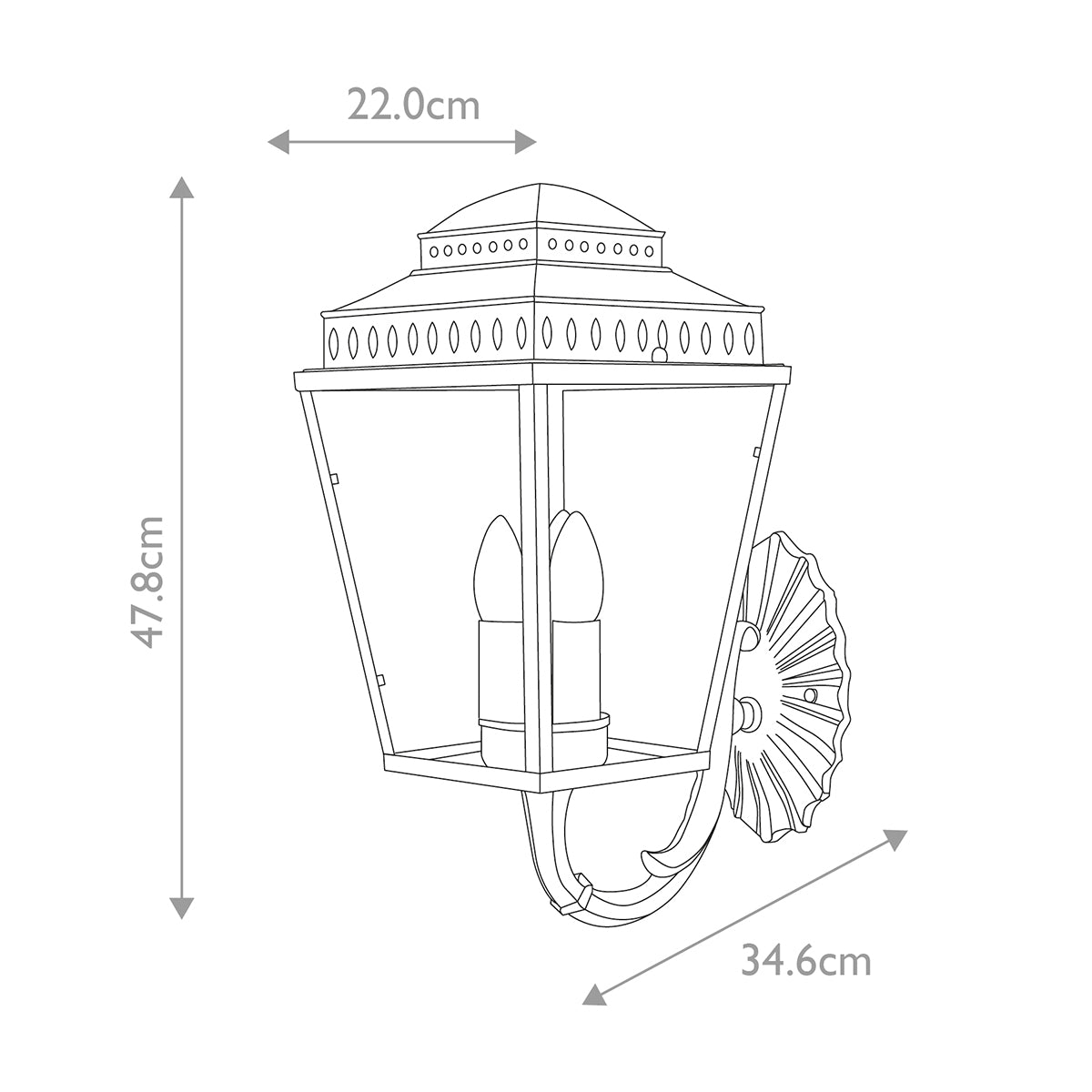 Elstead Mansion House 3 Light Wall Lantern Silver