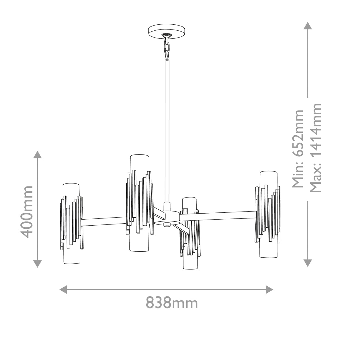 Elstead Marvele 8 lt Chandelier
