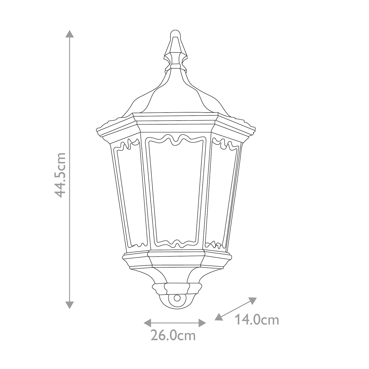 Elstead Medstead 1 Light Half Lantern
