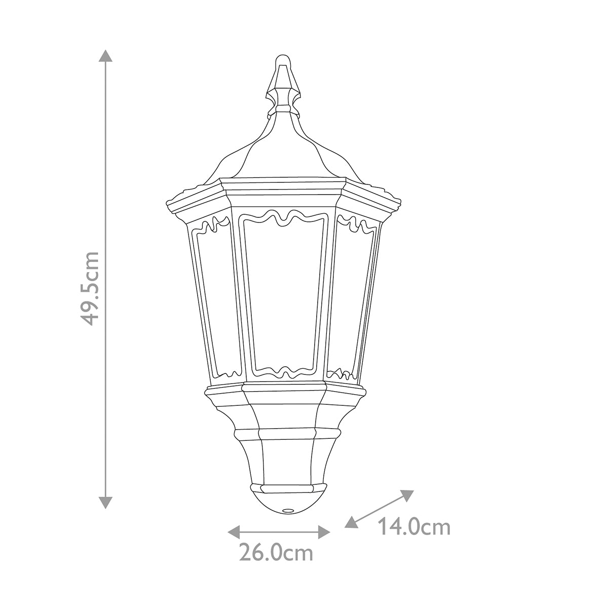 Elstead Medstead 1 Light Half Lantern with PIR