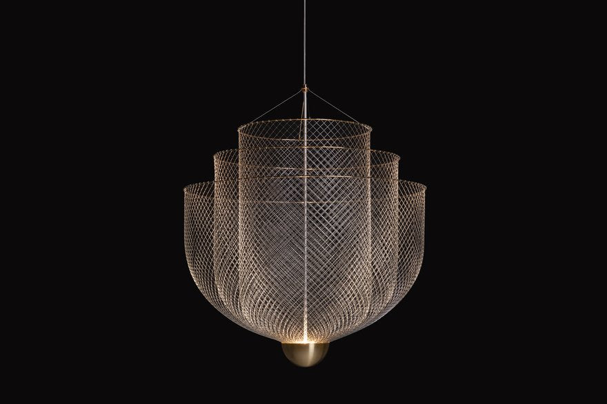 Moooi Meshmatics Gold Chandelier Large – from Amos Lighting + Home