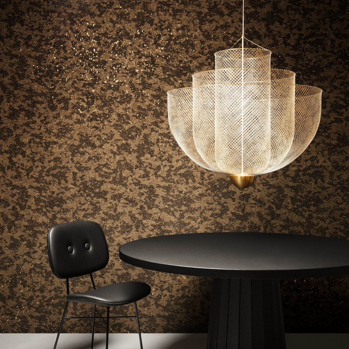 Moooi Meshmatics Gold Chandelier Large – from Amos Lighting + Home