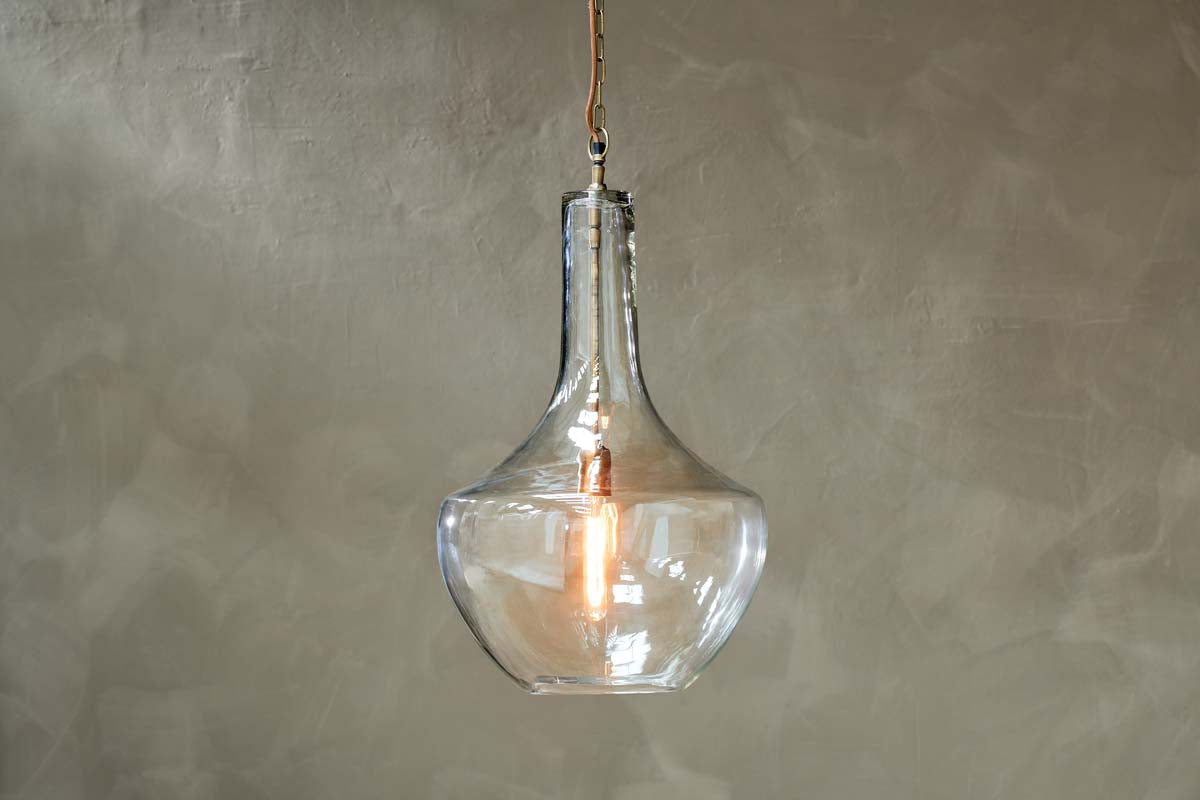Nkuku Agatarla Recycled Clear Glass Pendant Large – from Amos Lighting + Home