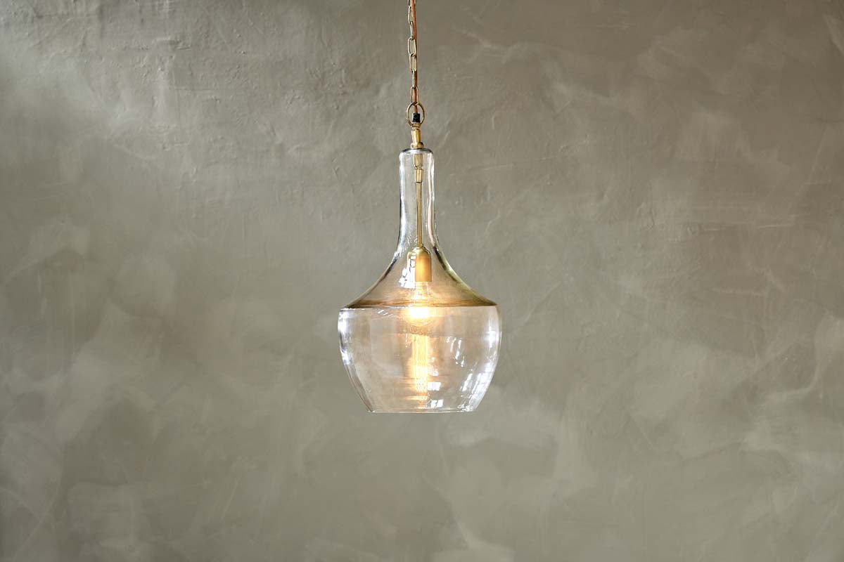 Nkuku Agatarla Recycled Clear Glass Pendant Small – from Amos Lighting + Home