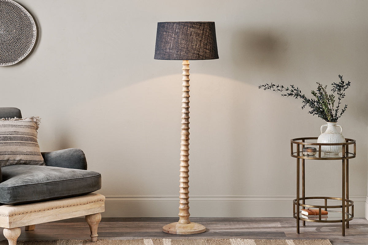 Nkuku Avisa Mango Wood Floor Lamp – from Amos Lighting + Home