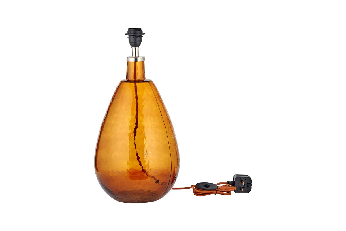 Nkuku Baba Recycled Burnt Amber Glass Table Lamp Large Tall – from Amos Lighting + Home