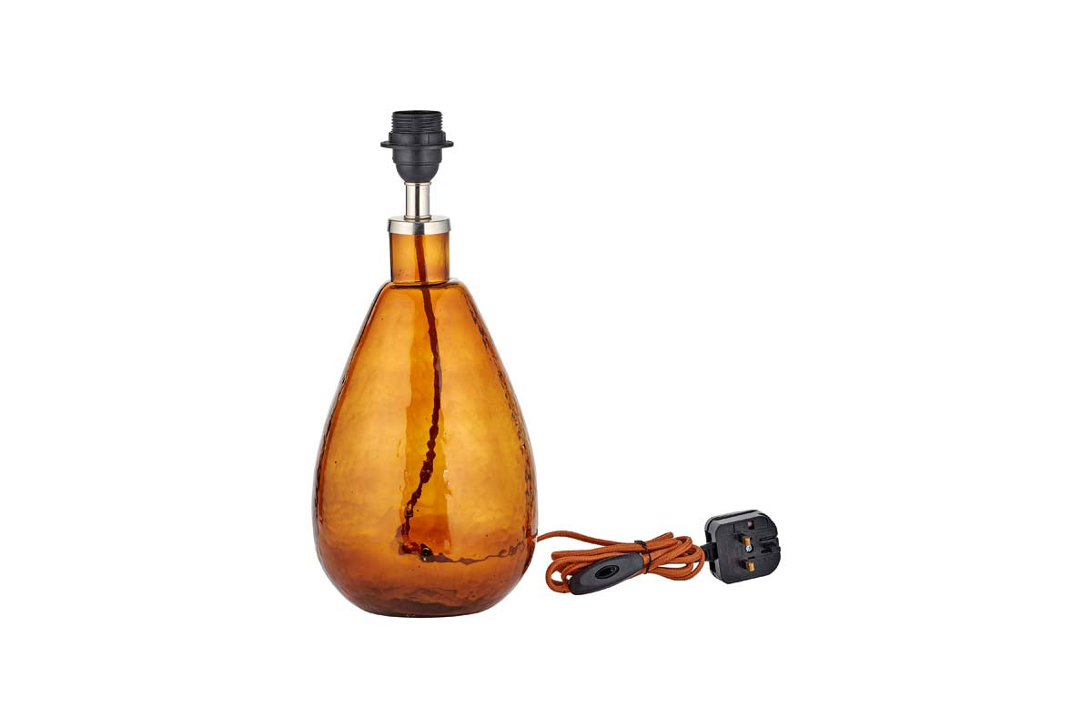 Nkuku Baba Recycled Burnt Amber Glass Table Lamp Small Tall – from Amos Lighting + Home