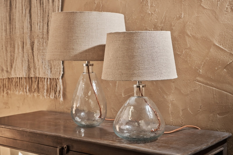 Nkuku Baba Recycled Clear Glass Table Lamp Large Tall – from Amos Lighting + Home