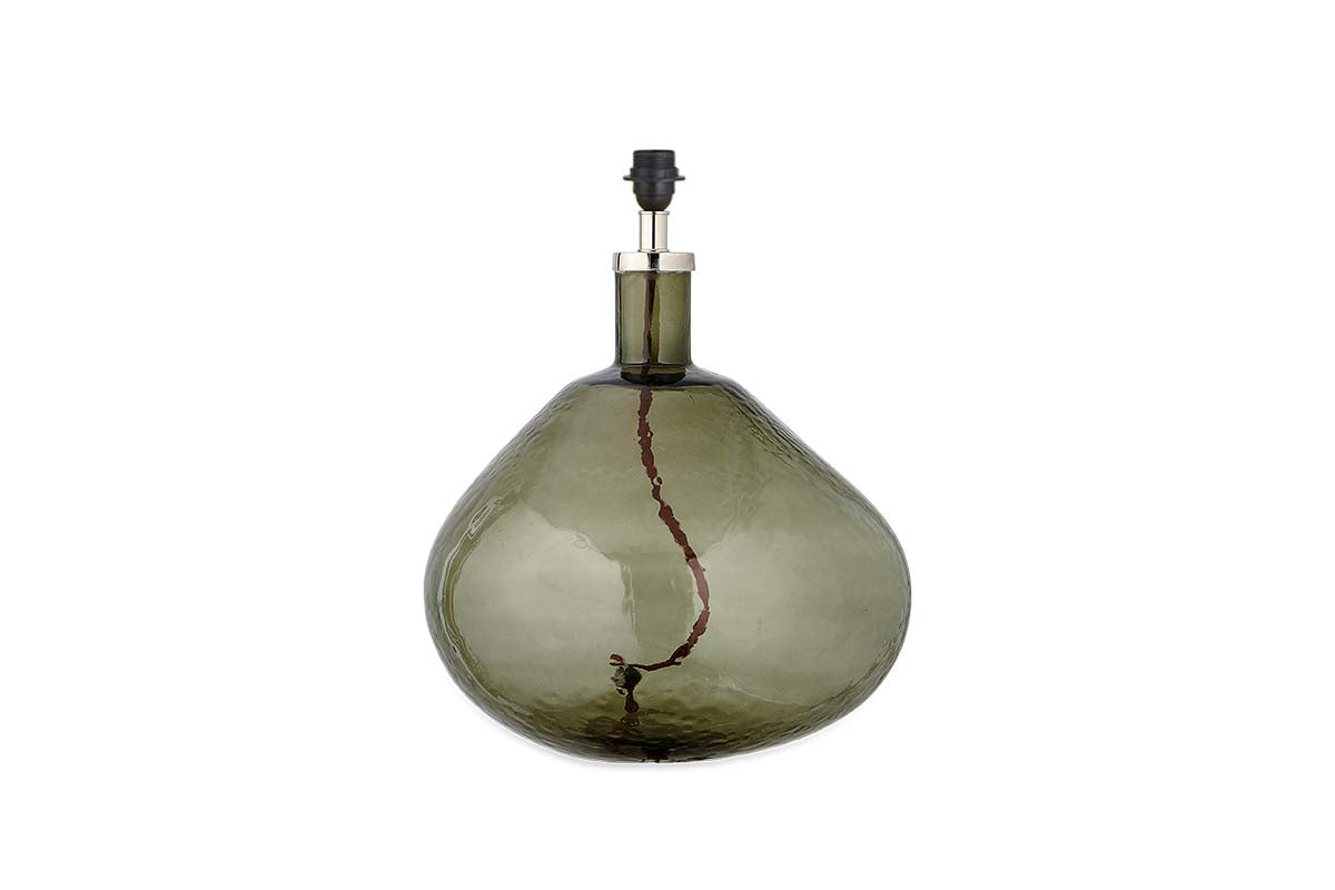 Nkuku Baba Recycled Green Smoke Glass Table Lamp Large Wide – from Amos Lighting + Home