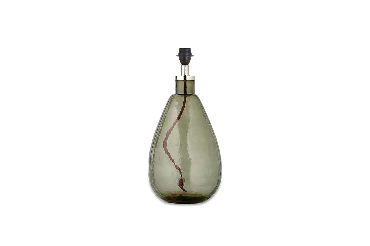 Nkuku Baba Recycled Green Smoke Glass Table Lamp Small Tall – from Amos Lighting + Home