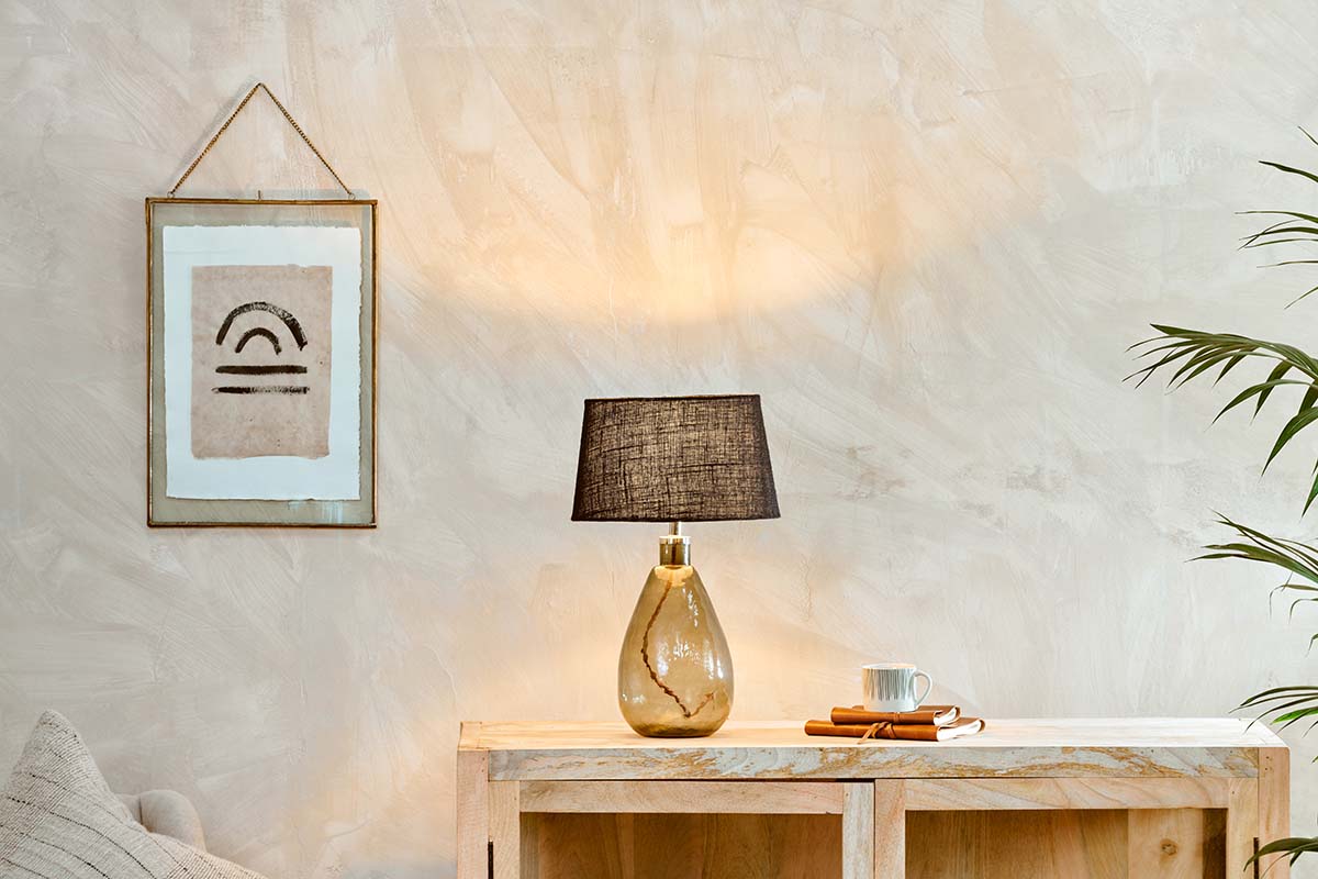 Nkuku Baba Recycled Green Smoke Glass Table Lamp Small Tall – from Amos Lighting + Home