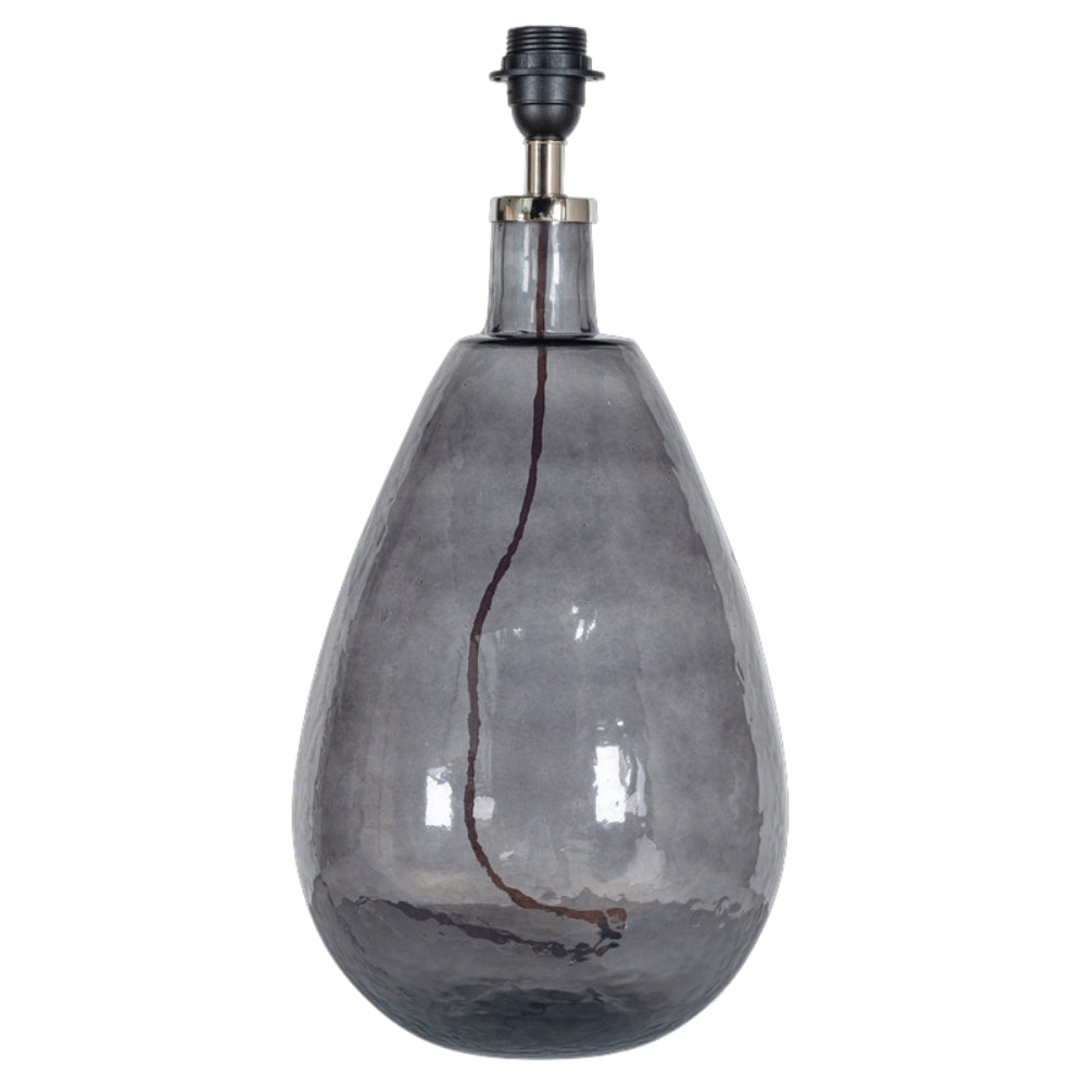Nkuku Baba Recycled Smoke Glass Table Lamp Large Tall – from Amos Lighting + Home